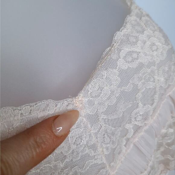 Vintage 60s Radcliffe Long Maxi Nightgown Nylon 38 M/L Lace Coquette Romantic - Picture 8 of 11